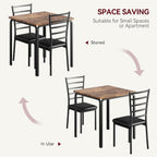 GarveeHome 3-Piece Kitchen Dining Room Table Chair Set for Small Space, Indoor Modern Dinette Set for 2, Square Dinner Table Set for Dinette (Rustic Brown‌, Dining Table with 2 Chairs)