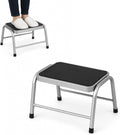 Premier Housewares Leecroft Metal Step-up Stool, H25 x W43 x D35cm, Silver