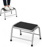 Premier Housewares Leecroft Metal Step-up Stool, H25 x W43 x D35cm, Silver