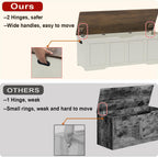 Timberer 47.2" Storage Chest, Extra Large Storage Trunk with 2 Safety Hinges, Wooden Storage Bench, Shoe Bench, Entryway Bench for Living Room, Bedroom, Brown and Rustic White