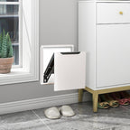Foldable Wall-Mounted Stool,Entryway Shoe Changing Stool,Invisible Folding Shoe Bench,White