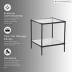 Signature Design by Ashley Modern Glass and Marble End Table, Ryandale