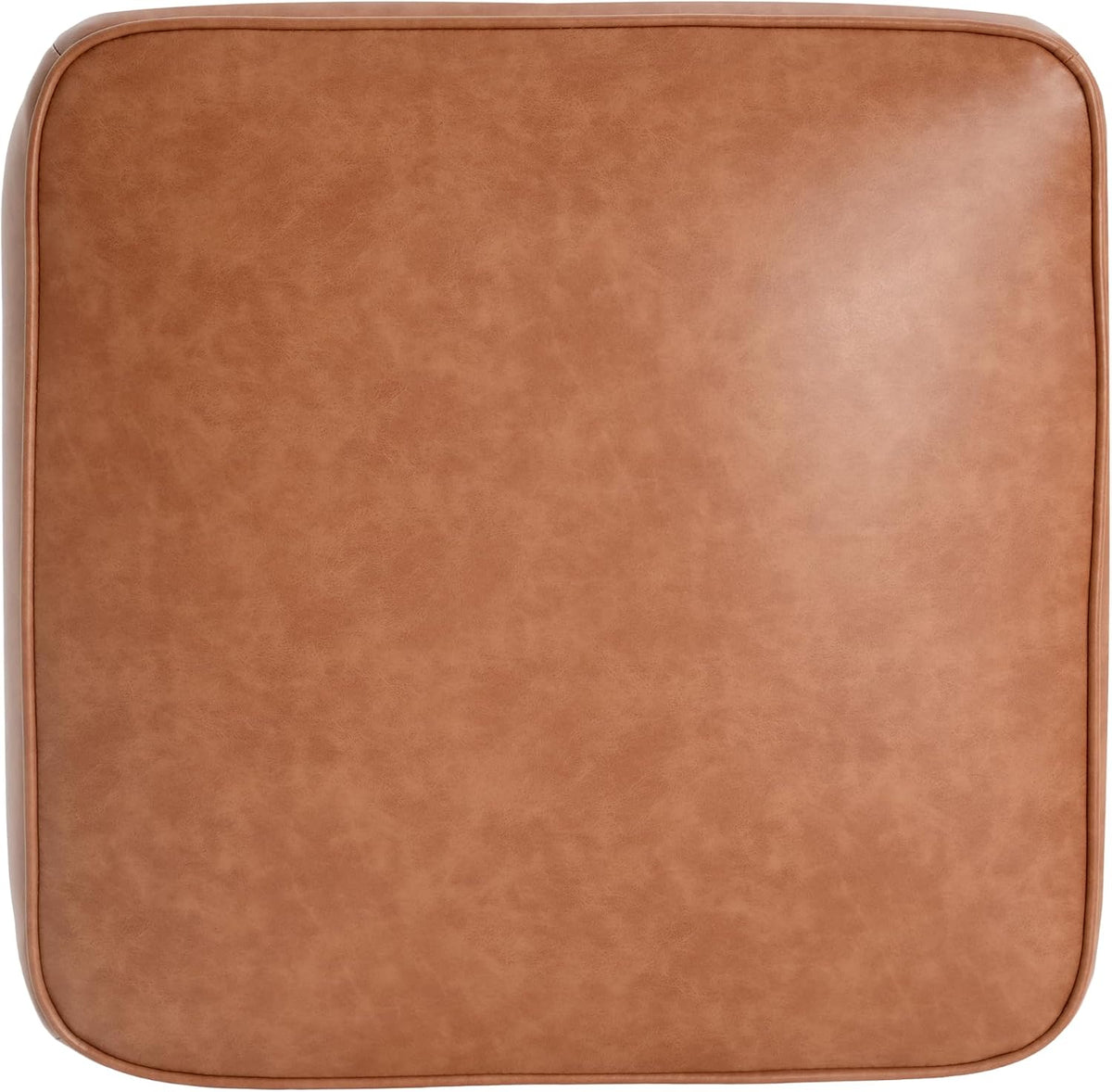 Christopher Knight Home Ellis Faux Leather Pouf Ottoman Foot Rest, Square PU Pouffe Ottoman Footstool, Living Room Sofa Couch Extra Seat, Modern Coffee Table for Home Office Bedroom, Tan Brown