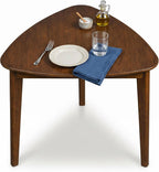 Signature Design By Ashley Lyncott Casual Triangle Dining Room Table, Mid-Century Modern, Seats 3, Rounded Corners, Wood, 35.25" W x 33.5" D x 30" H, Brown
