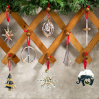 Nambé Cross Ornament – Two-Tone Holiday Decoration Symbolizing Faith and Hope, Elegant Angled Christmas Tree Hanging Accent for Seasonal Home Décor, Religious Gifts, and Festive Celebrations, 2.5" L