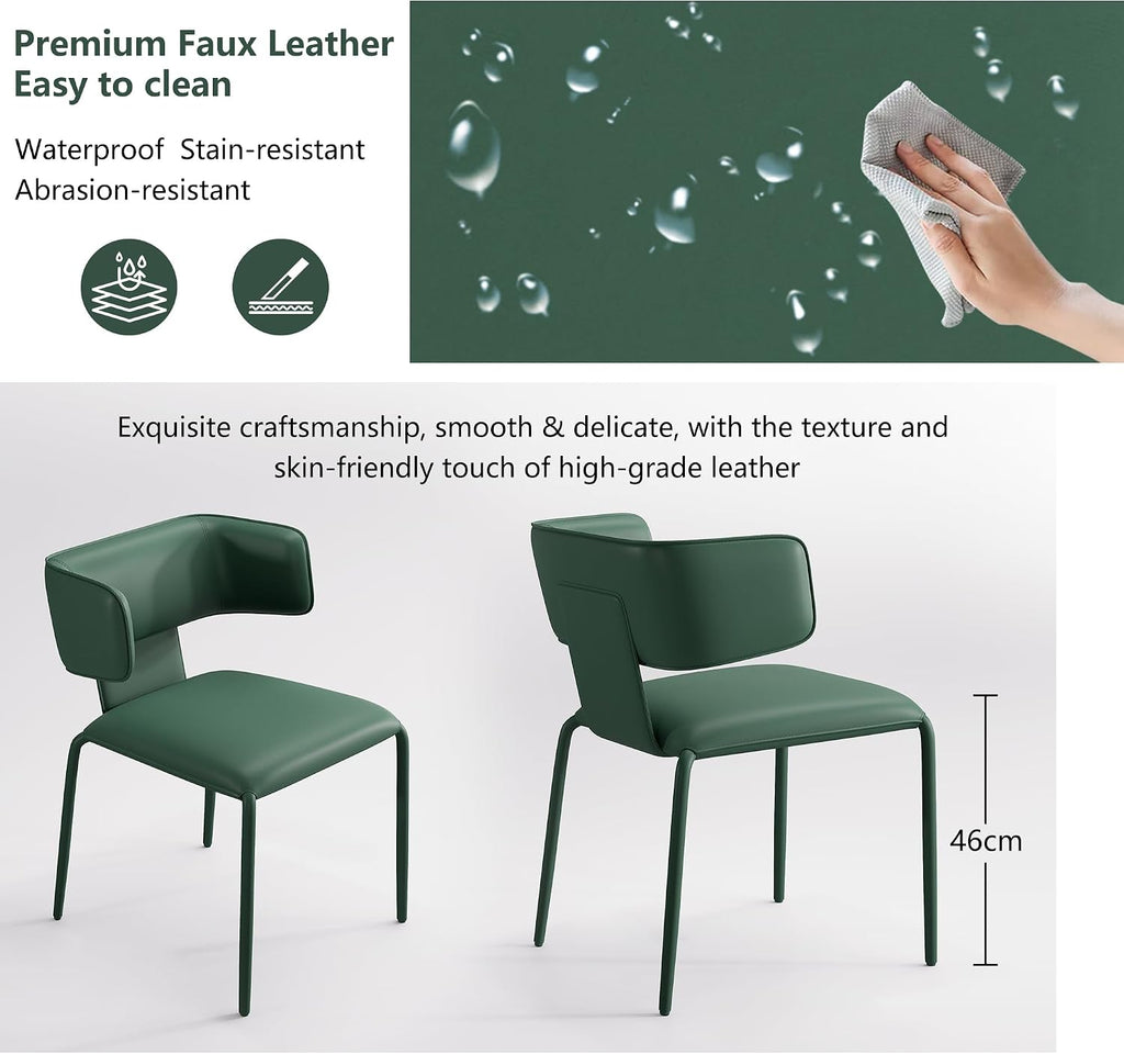 YOUNIKE Upholstered Dining Chair Single Premium Faux Leather Kitchen Dining Room Chair with Back Modern Padded Comfy Accent Side Chair for Living Room, Bedroom, Cafe Black