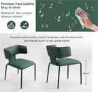 YOUNIKE Upholstered Dining Chair Single Premium Faux Leather Kitchen Dining Room Chair with Back Modern Padded Comfy Accent Side Chair for Living Room, Bedroom, Cafe Black