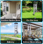 Outdoor Elephant Wind Chimes Indoor Decor - Pure Hand-Made Mobile Romantic Windcatcher 28" Elephant Wind Chime for Home, Xmas, Gift for Mom, Balcony, Patio, Garden Decoration(5 Tubes, 6 Elephants)