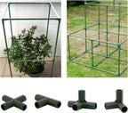 12PCS Fitting 16MM 4 Types Stable Support Heavy Duty Greenhouse Frame Building Connector Black Suitable for Grape Trellis Sunscreen Shed Gardening