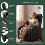 Massage Recliner Chair, Recliner Sofa Fabric for Adults, Recliners Home Theater Seating with Lumbar Support, Reclining Sofa Chair for Living Room, Ink