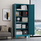 Tall Kitchen Pantry Storage Cabinet,Metal Blue Cabinets With Doors and Adjustable Shelves,Garage Storage Cabinets,Large Steel Shop Cabinet With Lock,Lockable Tool Cupboard For Living Room (Blue)