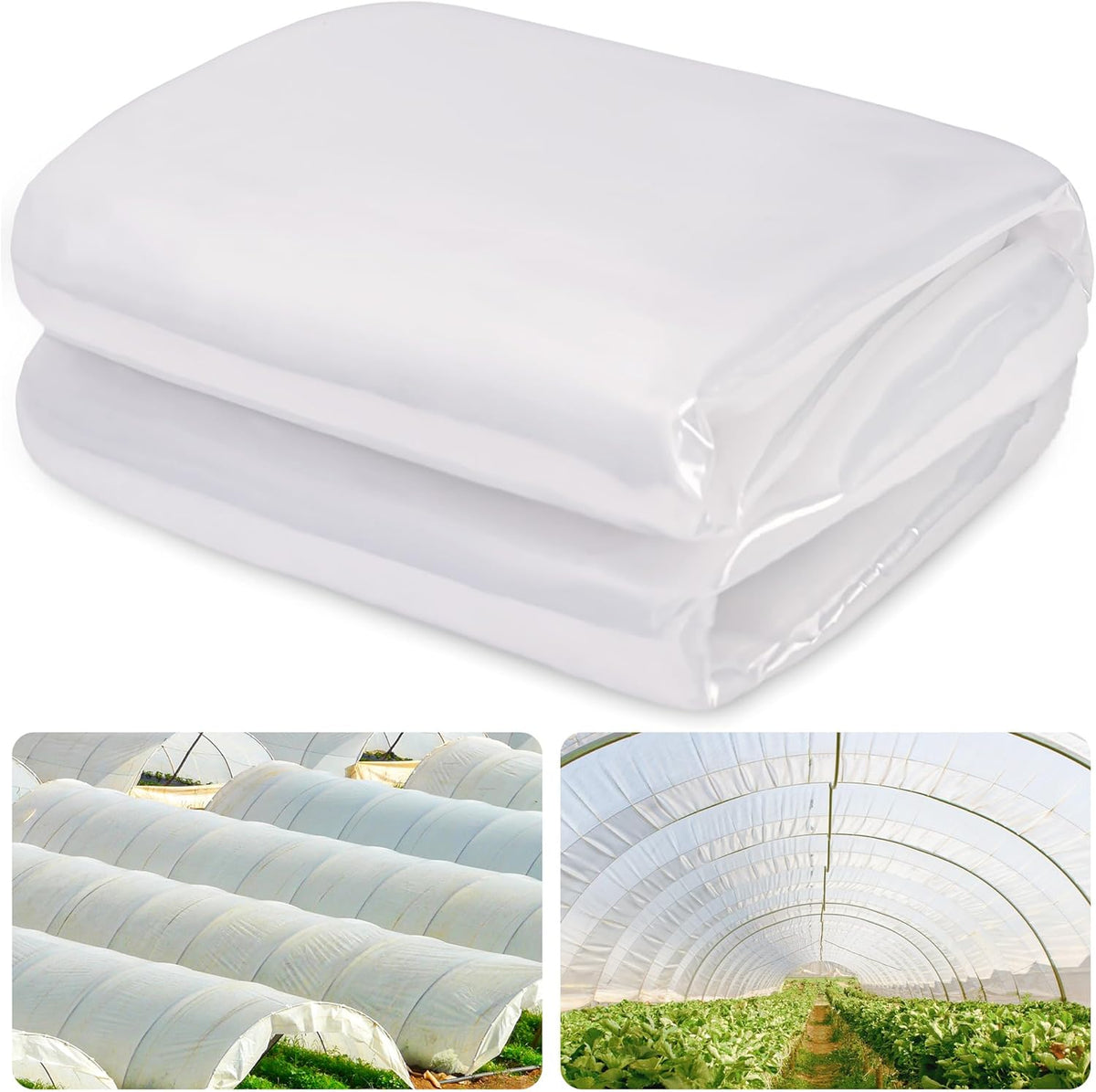 6 Mil Clear Greenhouse Plastic Sheeting,9.8FTx19.7FT Transparent Plastic Film for Greenhouse, Resistant Polyethylene Film for Farm,Garden…
