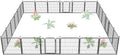 FXW Garden Fence Outdoor for The Yard – 24in(H) x 45.6ft(L) Heavy Duty Metal Animal Barrier for Dog and Rabbit, Decorative Dog Fence, 24 Panels, Silver