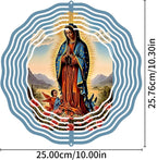 Virgin Mary Prayer Wind Spinner, Metal Wind Spinners Outdoor Indoor,Virgin Mary Hanging Garden Decor for Outside, Stainless Wind Spinners for Yard and Garden 10 inch 3D (25.76X25 CM)