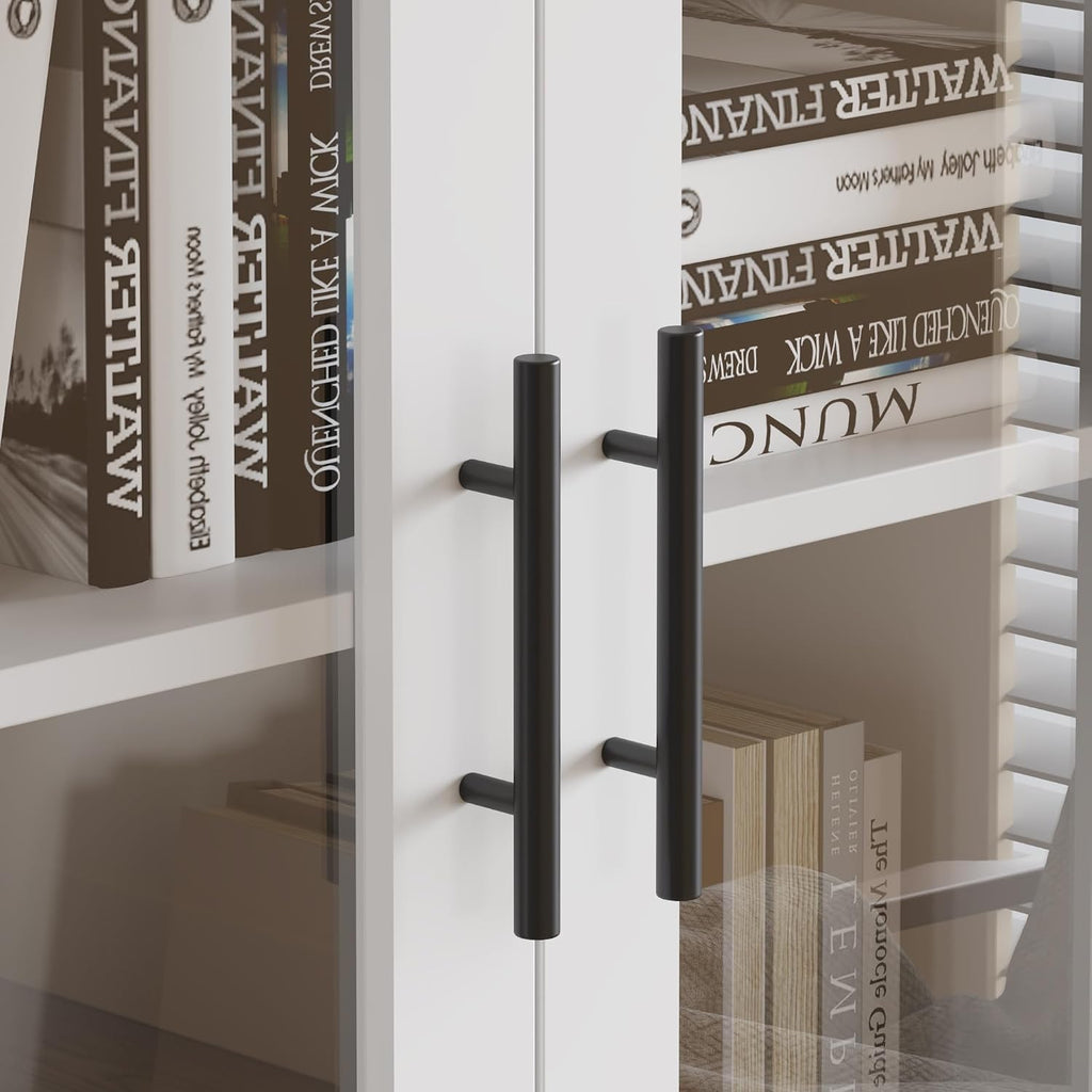 LEADZM Kitchen Cabinet Tall Cabinet with 4 Doors Buffet Cabinet for Kitchen Living Room Dining Room (4 Doors)