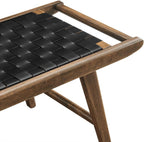 Modway Saoirse 47" Faux Leather Wood Bench in Walnut Black