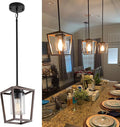 SGLfarmty Farmhouse Bar Pendant Lighting for Kitchen, Single Pendant Island Light with Wooden Finish，Modern Industrial Metal Pendant Light Fixtures，Rustic Ceiling Lantern Hanging Light,1 Pack