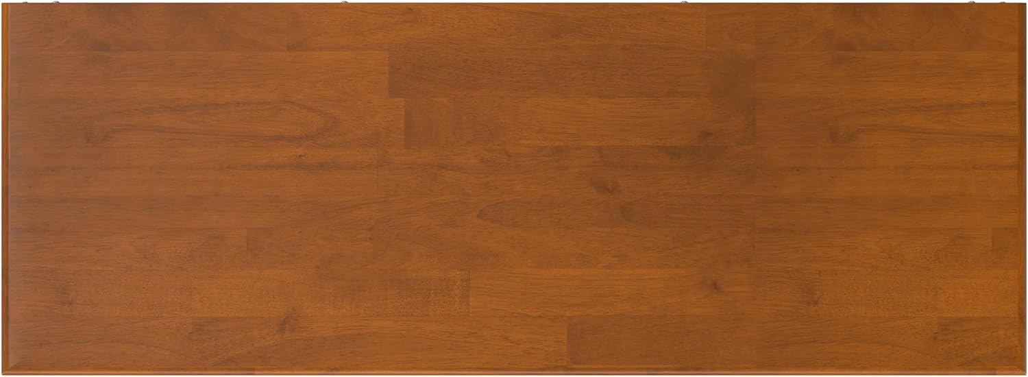 SIMPLIHOME Draper Storage Bench - 44 inch Wide Solid Wood Entryway Bench in Teak Brown, Mid Century Hallway Bench for Living Room with Flip-Down Door and 3 Cubbies
