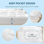 YUGYVOB Queen Mattress Topper Extra Thick, Cooling, and Breathable Mattress Pad 8-21" Deep Pocket Soft Down Alternative Fill