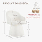 KISLOT Swivel Dining Chairs Set of 2, Upholstered Modern Barrel Dining Chairs with 360° Swivel Base, Chenille Velvet Fabric Accent Kitchen Chairs with Arms, Padded Dining Room Chairs, Cream