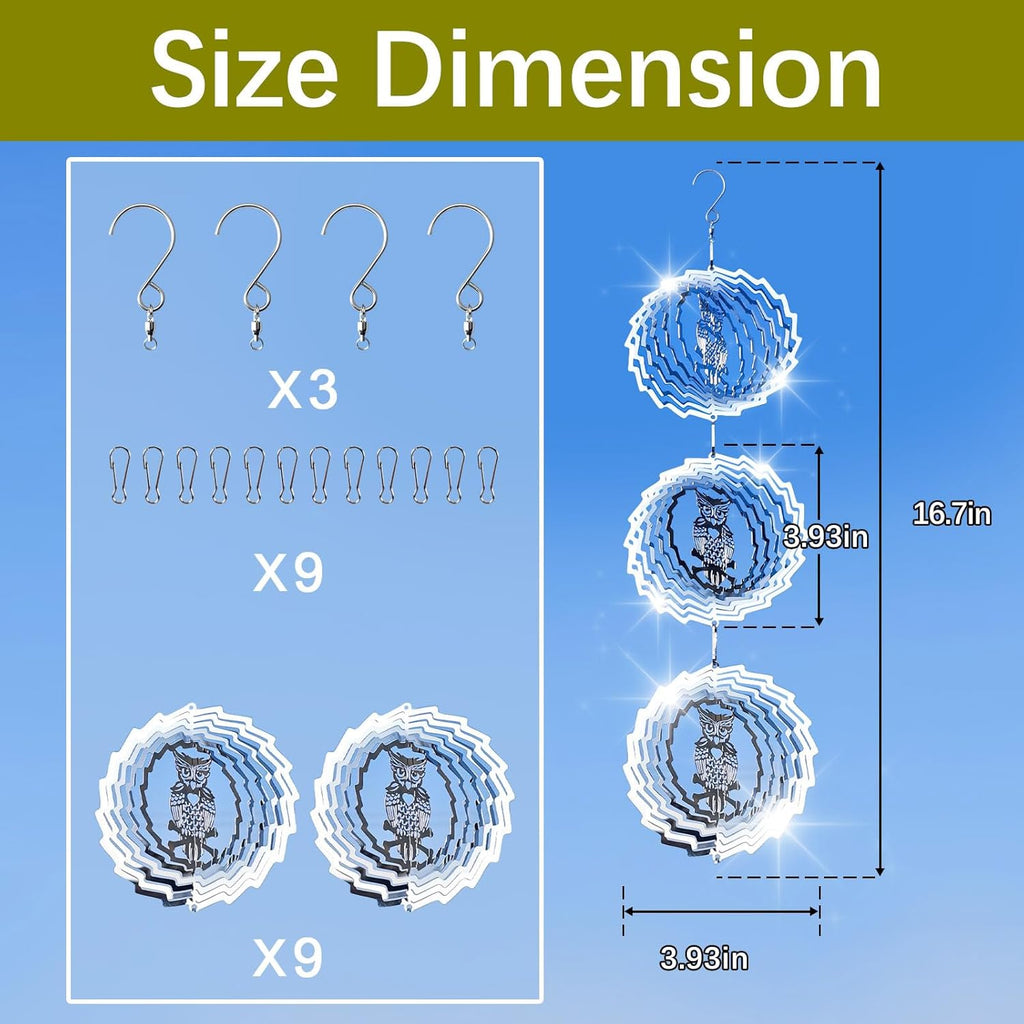 9 PCS Stainless Steel Bird deterrents for Outside,Crow Deterrent,3D Bird Scarer Discs Set Pigeon Deterrent,Bird reflectors to Keep Birds Away Woodpecker Deterrent for House