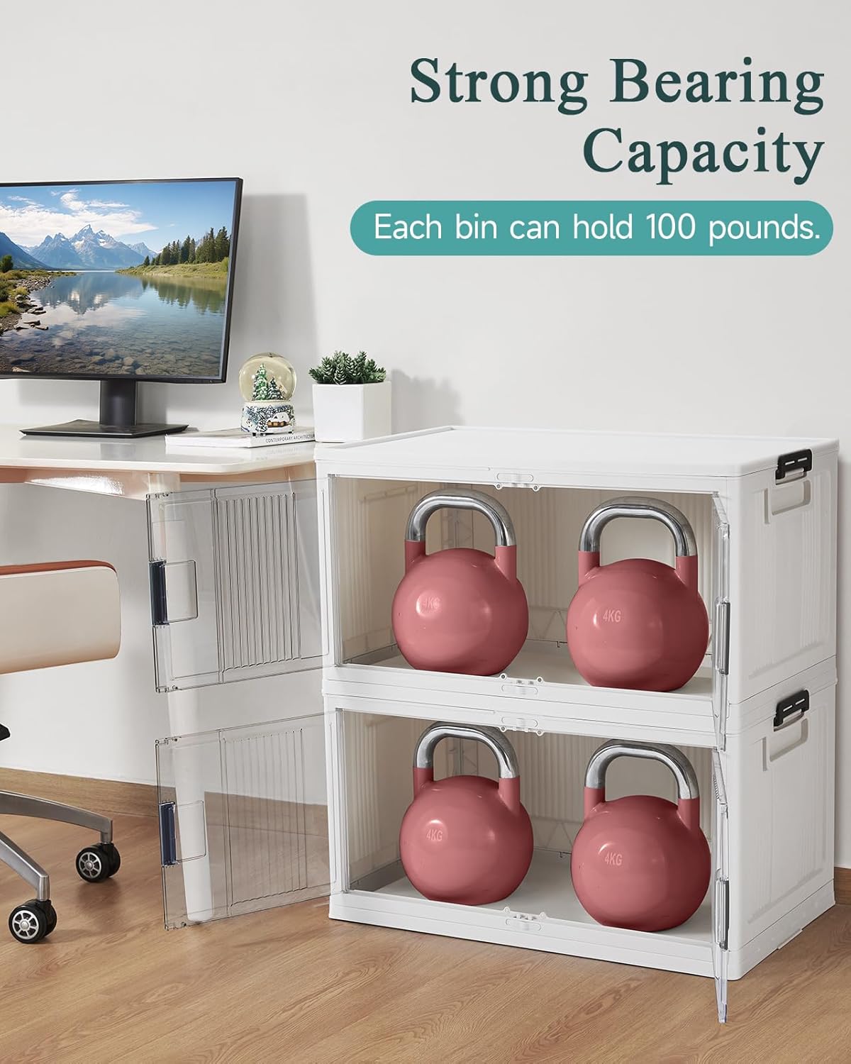 OlarHike 97QT Storage Bins with Lids for Closet, Garage, Shelves, 3 Pack