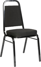 Flash Furniture Hercules Series Trapezoidal Back Stacking Banquet Chair with 2.5" Thick Seat in Black Fabric - Black Frame