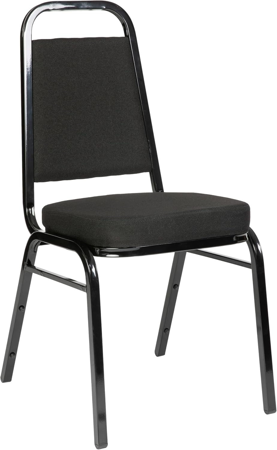 Flash Furniture Hercules Series Trapezoidal Back Stacking Banquet Chair with 2.5" Thick Seat in Black Fabric - Black Frame