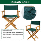 STAY GENT Director's Chair Canvas Replacement Kit for 18'' Directors Chairs(18" L x 15" W) - Replacement Canvas Durable Cotton Canvas Seat & Back Covers for Makeup, Outdoor Patio Stools, 1 Set Green