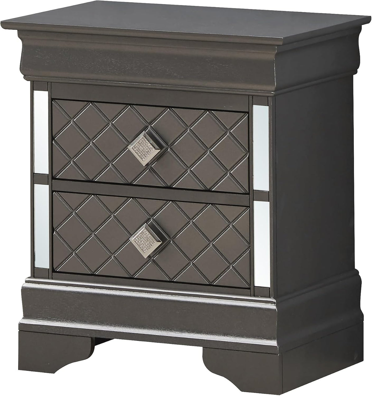 Metallic Black Modern Nightstand,for Small Spaces