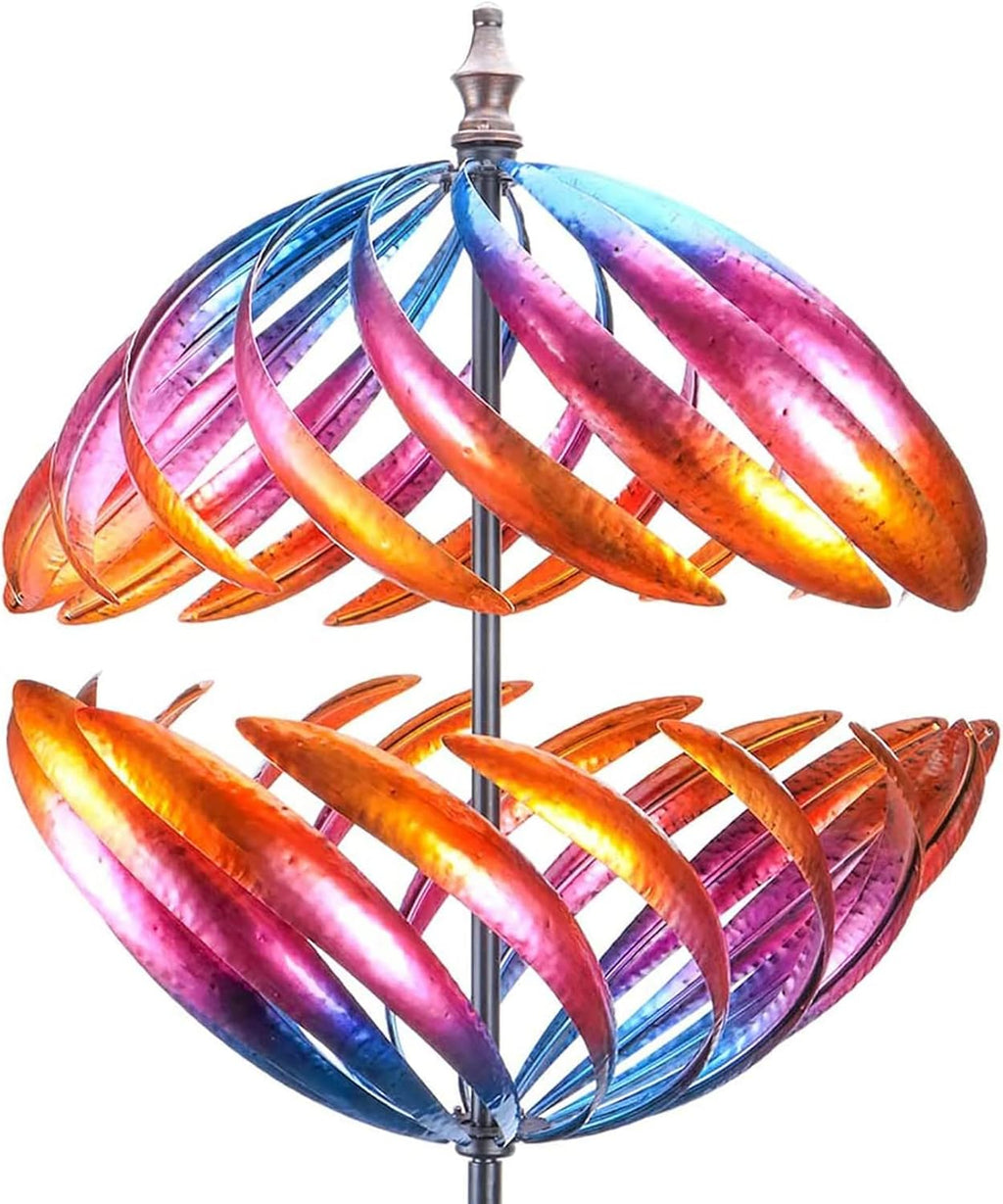 MUMTOP Wind Spinner 360 Degrees Double Steel Metal Wind Sculpture is Suitable for Decorating Your Patio, Lawn & Garden