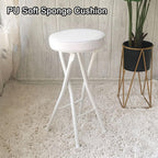 Home Folding Stool, Heavy Duty Folding bar Stool Collapsible Padded Round Stool with 300 Pound Capacity (Color : White, Size : 24in) 1