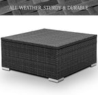 BULEXYARD 2 Pieces PE Rattan Patio Furniture Ottoman Sofas with Thick Cushions Outdoor Wicker Footrest for Backyard, Deck, Garden, Balcony (Dark Grey)