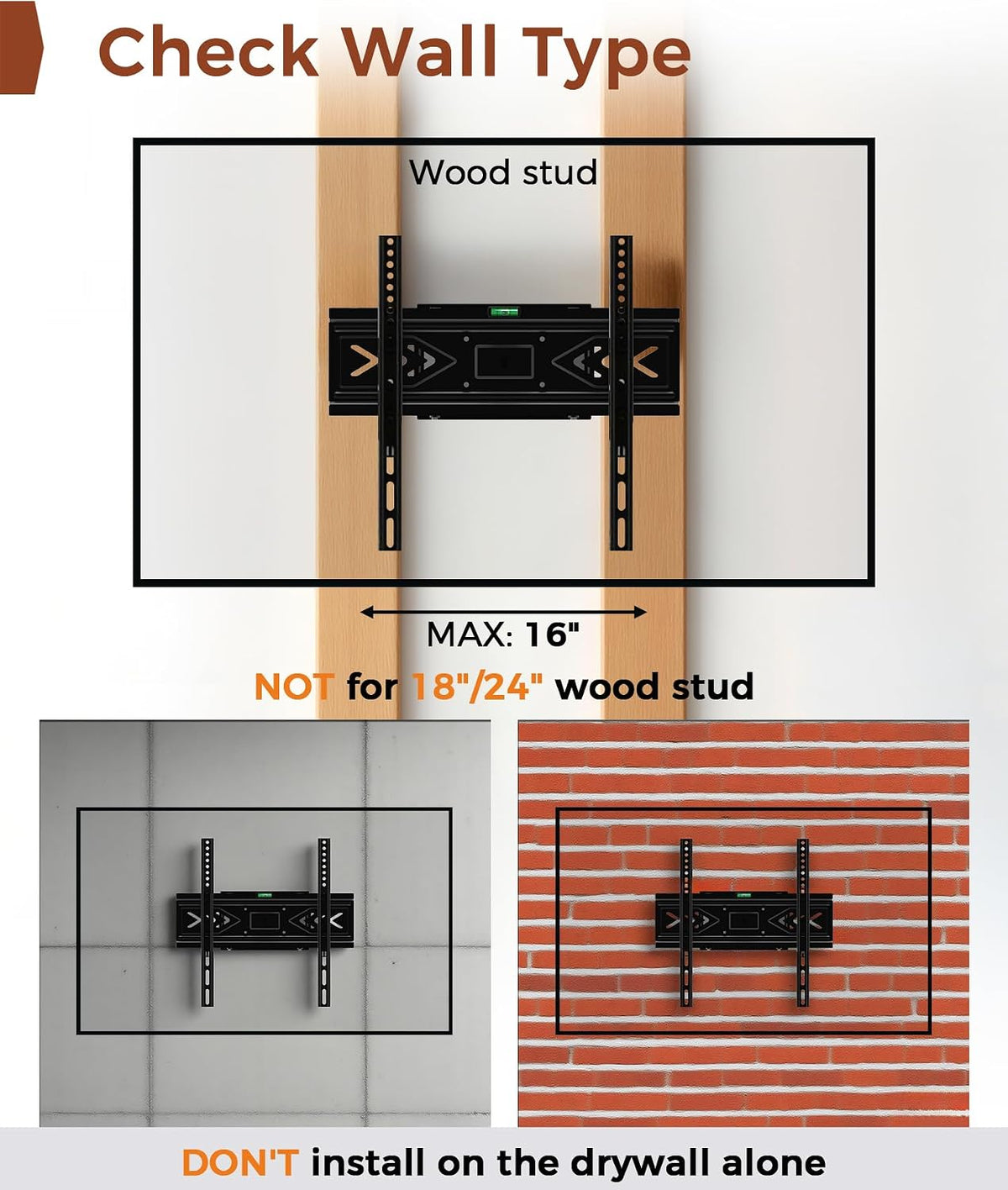 TV Wall Mount for 32-65 inch TVs, Full Motion Wall Mount TV Bracket | Articulating Dual Arms, Swivel Tilt Extension, Max VESA 400x400mm, Fits 12" 16" Wood Studs up to 77 lbs