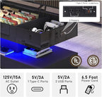 47.2" Large Lift Top Coffee Table,Modern High Glossy LED Coffee Tables for Living Room with Storage,Black Living Room Tables for Living Rooms,Dining Room,Bedroom Home Office,APP LED Lights（Black）