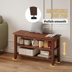 Wood Shoe Bench for Entryway,Bench with Shoe Rack,Storage Shoe Organizer for Hallway,Living Room,Bedroom (Brown, 31.5''W×11.81‘’D×17.71‘’H)