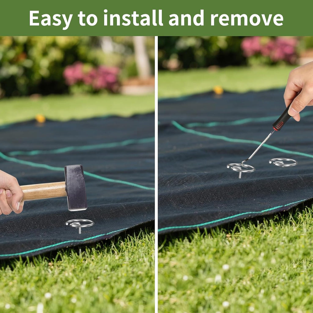 150 Pcs 6 Inch Landscape Fabric Staples, Tensile Strength 450-500Mpa -Non-Bending Garden Stakes Pins, Landscape Staples for Landscaping and Securing Lawn Fabric Weed Barriers (G-150)