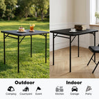 3ft Rectangular Folding Table for All-Occasion, Foldable Table with HDPE Tabletop and Steel Legs, Durable and Stable Small Folding Table, Perfect for Camping, Picnic, Party, Indoor & Outdoor, Black