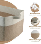 75L Large Basket 22" x 17" x 12",Large Blanket Basket with Handle,woven Cotton Rope baskets for storage,Storage Baskets for Organizing