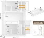 BOTLOG 72” Tall Kitchen Pantry Storage Cabinet, Modern White Kitchen Hutch with Large Storage Drawer, Countertop, Adjustable Shelves, Food Pantry Cabinets for Dining Room, Living Room