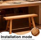 Front Entryway Bench Indoor Hallway Bedroom End of Bed Farm House Rustic Dining Table Vintage Narrow Noodle Bench Solid Wood (L 47.2″x10.2″W x 17.7″H)