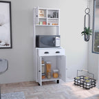 Salem Kitchen Pantry with 2 Cabinets, 2 Open Shelves, and Drawer