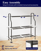 Kitsure 3-Tier Plant Stand Indoor & Outdoor, 27" x 11.4" x 29.3", Black