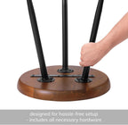 MH London Lydia Round Small End Table & Side Table Solid Wood, Walnut top with Black Metal Legs, Nightstand, 15.75"x15.75"x18"