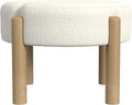 HomePop Luna 22" Round Ottoman - Cream Boucle