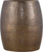 ET501 Modern Contemporary Aluminum Material 21" Height End Table, Side Table with Hand Hammered Design Antique Gold