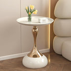 Coffee Table Living Room Metal Moving knickknacks Bedroom nightstand Sofa Side Several Balconies Round Table Italian-Style Telephone Table (White)
