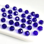 400 PCS 4mm Crystal Glass Beads Round Multiple Faceted Loose Spacer Glass Beads for DIY Handcrafte Bracelet Necklace Earring Jewelry Making(Sapphire)