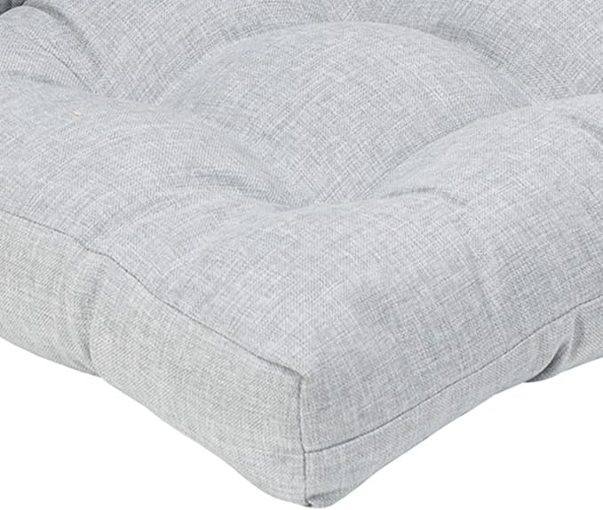 QILLOWAY Outdoor Chair Cushion for Patio Furniture, Waterproof Patio Cushions Set of 4 with Ties, Fade Resistant Replacement Pads for Outdoor Rocking Chairs,Silver,Grey