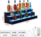 60" 3-Tier LED Lighted Liquor Bottle Shelf,Backlit Bar Display with Remote & App Control, 16 Color Options, 4 Modes & 1-8 Hour Timer, Modern Shelving Unit for Home Bars, Restaurants & Nightclubs, Plug